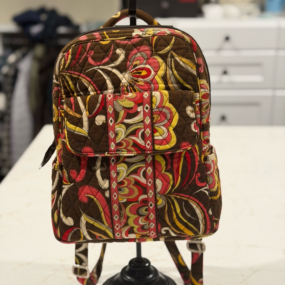 Vera Bradley Puccini pattern Brown and Red Geometric Bag